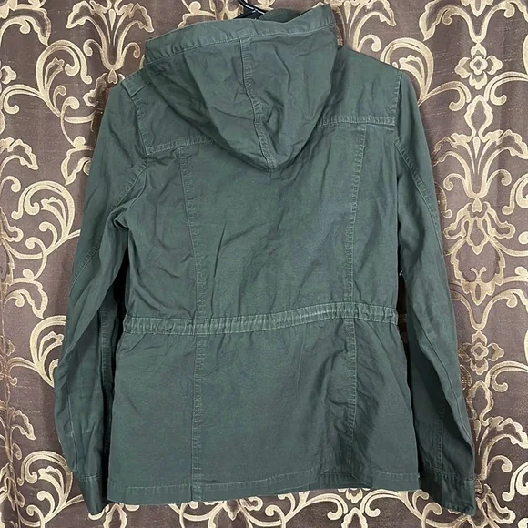 Chocolate Women’s Olive Green Utility Jacket with Hood - Picture 2 of 7